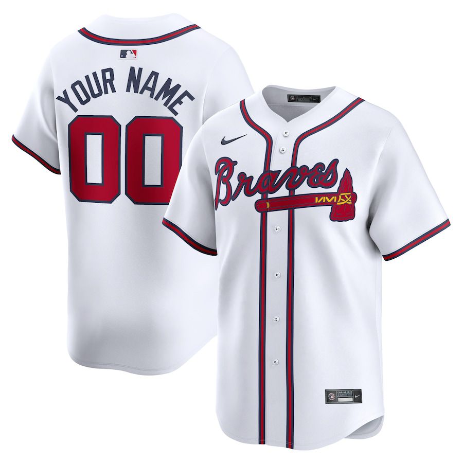 Men Atlanta Braves Nike White Home Limited Custom MLB Jersey->atlanta braves->MLB Jersey